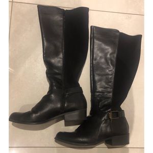 SOLD Black Wide Calf Black Boots